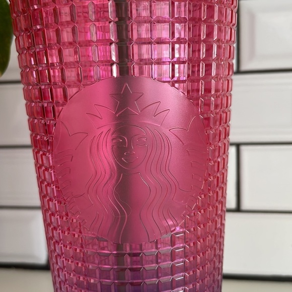 NWT Starbucks 2022 watermelon pink purple gradient ombré grid Venti 24oz Tumbler - Picture 2 of 7